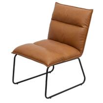 Poltrona Pad Or Design Poliuretano PU Caramelo Aço Preto