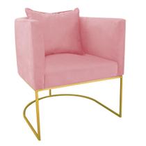 Poltrona Paola Suede Base Metálica Dourado rose Poltrona Paola Suede Base Metálica Dourado rose