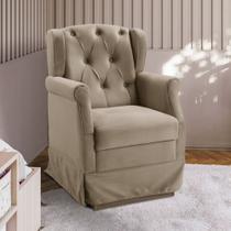 Poltrona Para Amamentação Com Balanço Ternura Veludo Castor Poltrona Para Amamentação Com Balanço Ternura Veludo Castor