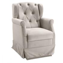 Poltrona Para Amamentação Com Balanço Ternura Veludo Marfim Poltrona Para Amamentação Com Balanço Ternura Veludo Marfim