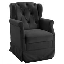 Poltrona Para Amamentação Com Balanço Ternura Veludo Preto Poltrona Para Amamentação Com Balanço Ternura Veludo Preto