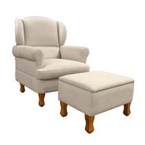 Poltrona para Amamentação com Puff Sabrina Linho Bege Poltrona para Amamentação com Puff Sabrina Linho Bege