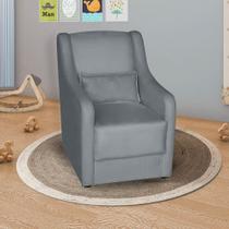 Poltrona Para Amamentação Glamour Com Almofada Cinza - SMF DECOR