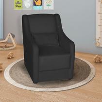 Poltrona Para Amamentação Glamour Com Almofada Preto - SMF DECOR