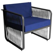 Poltrona para Área Externa Santiago em Alumínio e Corda Náutica Acesse Móveis