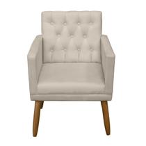 Poltrona para Atendimento Studio Elegante Estrutura de Madeira Reforçada Pés Retrô