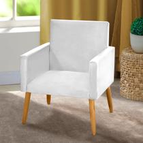 Poltrona para Decoração Clínica Consultório Nina Suede Branco