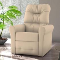 Poltrona para Descanso Reclinável Lima material sintético Bege