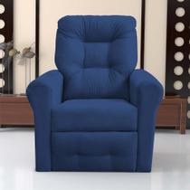Poltrona para Descanso Reclinável Lima Suede Azul