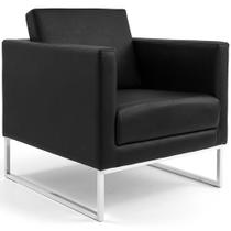 Poltrona Para Escritório Maia Base Alumínio Corano Preto - Nexta Casa Poltrona Para Escritório Maia Base Alumínio Corano Preto - Nexta Casa