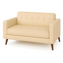 Poltrona para Escritório ROMA 03 Lugar - material sintético - Cor AREIA - 60063