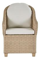 Poltrona Para Jardim Luxo Rattan 90X63X70 Cm - Marrom-Claro