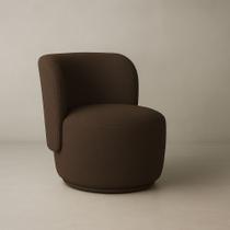 Poltrona para Quarto Compacta Orgânica Recepção Penteadeira Sala Bouclé Premium Biet