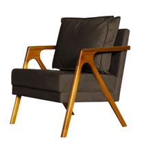 Poltrona Para Recepção Estofada Marilia material sintético Divini Decor