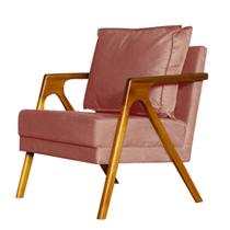 Poltrona Para Recepção Estofada Marilia Veludo Divini Decor