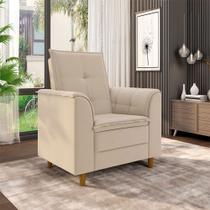 Poltrona Para Sala Confortável Decorativa Laura Suede