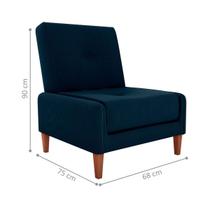 Poltrona para Sala de Espera Luxo Suede Azul