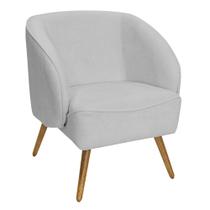 Poltrona Para Sala de Estar Agnes Pés Palito Castanho Bouclé Cinza Claro - Nexta Casa Poltrona Para Sala de Estar Agnes Pés Palito Castanho Bouclé Cinza Claro - Nexta Casa