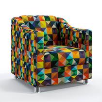 Poltrona Para Sala de Estar Alya Sued Estampado Colorido Aradecor Poltrona Para Sala de Estar Alya Sued Estampado Colorido Aradecor