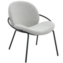 Poltrona para Sala de Estar Base em Aço Lea Cinza Off White Poltrona para Sala de Estar Base em Aço Lea Cinza Off White