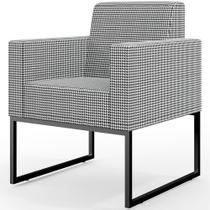 Poltrona Para Sala De Estar Base Fixa De Metal Helô L02 Pied Poule - Lyam Decor