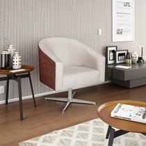 Poltrona Para Sala De Estar Base Giratória De Metal Mariana