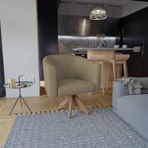 Poltrona Para Sala De Estar Base Madeira Mariana