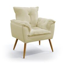 Poltrona para Sala de Estar Beta N-030 Veludo Bege Aradecor