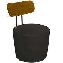Poltrona Para Sala De Estar Decorativa Base Fixa Luara M03 material sintético Preto - Lyam Decor Poltrona Para Sala De Estar Decorativa Base Fixa Luara M03 material sintético Preto - Lyam Decor
