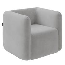 Poltrona Para Sala De Estar Decorativa Kit Com 2 Maggie K04 Veludo Cinza Mpozenato