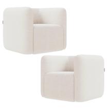 Poltrona para Sala de Estar Decorativa Kit com 2 Maggie Z08 Boucle Bege - Mpozenato Poltrona para Sala de Estar Decorativa Kit com 2 Maggie Z08 Boucle Bege - Mpozenato