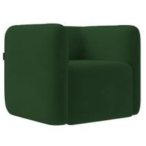 Poltrona para Sala de Estar Decorativa Quadrada Maggie K04 Veludo Verde - Mpozenato