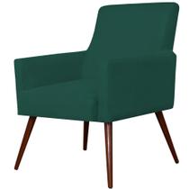 Poltrona Para Sala de Estar e Recepção Maria W01 Pés Palito Suede Verde Musgo - Lyam Decor