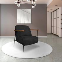 Poltrona para Sala de Estar Elhiz Linho Boucle Preto