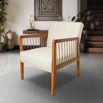 Poltrona para Sala de Estar em Linho Ely Bege Off White Poltrona para Sala de Estar em Linho Ely Bege Off White