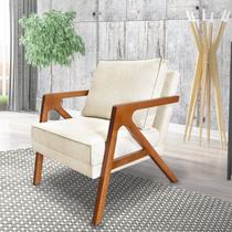 Poltrona para Sala de Estar Lier Linho Boucle Bege Ouro