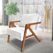 Poltrona para Sala de Estar Lier Linho Boucle Branco Off-White Poltrona para Sala de Estar Lier Linho Boucle Branco Off-White