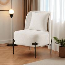 Poltrona para Sala de Estar Madeira Maciça Aurora Luxo Bege Claro Poltrona para Sala de Estar Madeira Maciça Aurora Luxo Bege Claro