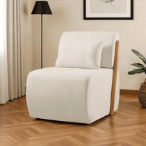 Poltrona para Sala de Estar Madeira Maciça Cecília Luxo Branco Off White Poltrona para Sala de Estar Madeira Maciça Cecília Luxo Branco Off White