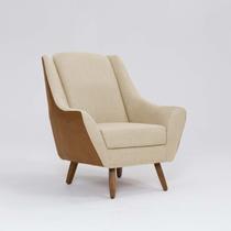 Poltrona para Sala de Estar Pés em Madeira Juliet