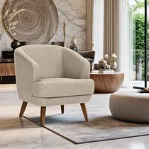 Poltrona para Sala de Estar Pés em Madeira Tamara