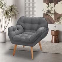 Poltrona para Sala de Estar Pés Trapézio Miami Grafite