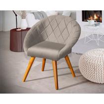 Poltrona Para Sala de Estar Recepção Cadeira Estofado Veludo Várias Cores