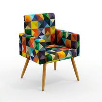 Poltrona Para Sala de Estar Vega Sued Estampado Colorido Aradecor Poltrona Para Sala de Estar Vega Sued Estampado Colorido Aradecor