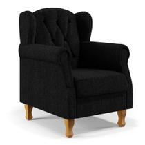 Poltrona Para Sala De Estar Yara P02 Linho Chumbo