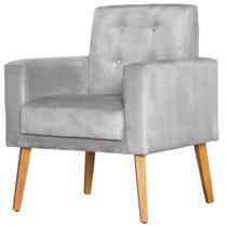 Poltrona Para Sala Decorativa Dubay Linho Claro Click Pol