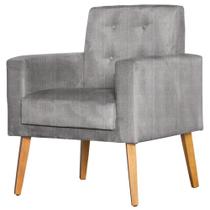 Poltrona Para Sala Decorativa Dubay Linho Escuro Click Pol