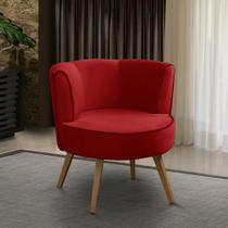 Poltrona Para Sala Decorativa Isa Suede Vermelho Adonai Estofados