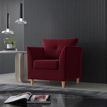 Poltrona Para Sala Decorativa Isis Suede Marsala Visan Estofados