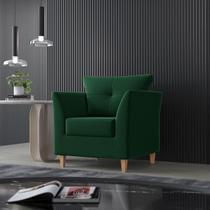 Poltrona Para Sala Decorativa Isis Suede Verde Visan Estofados